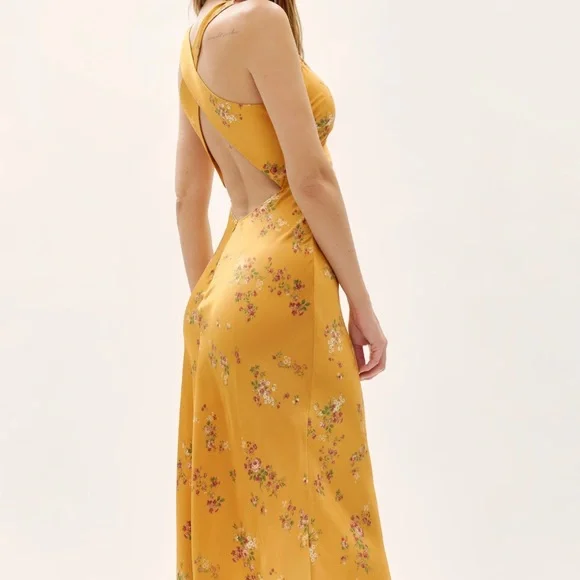 Casette Silk Dress Sleeveless Midi Reformation - Picture 2 of 5